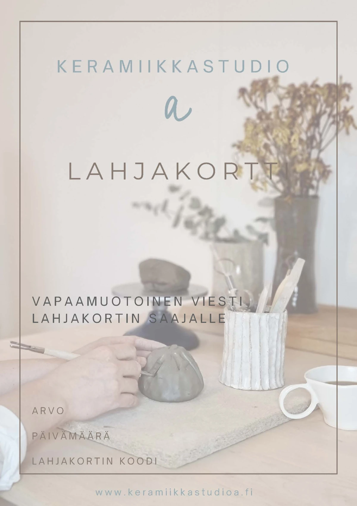 Keramiikkastudion lahjakortti